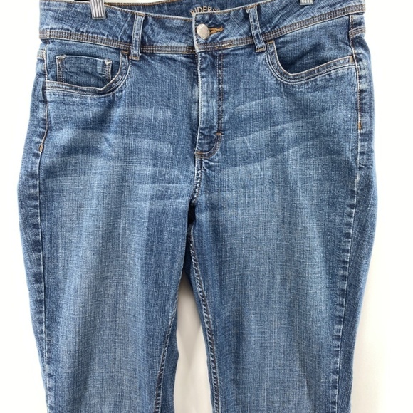 Lee Jeans Women's Size 14 Boot Cut Riders Blue Denim 5 Pocket Button Zip Closure - Picture 2 of 12